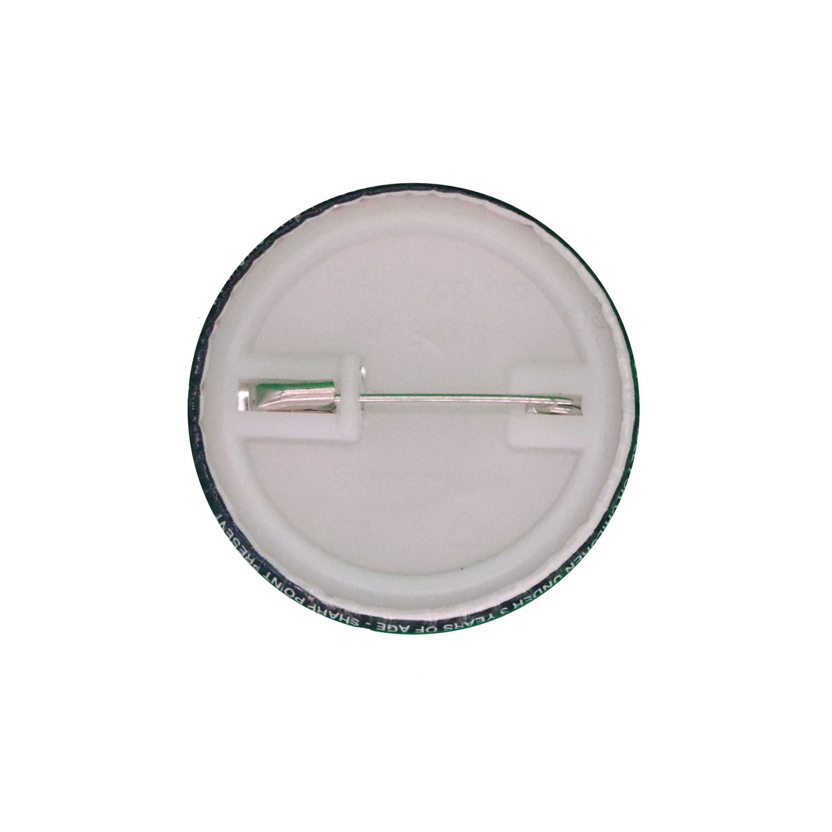 Round Badge Back Showing Pin
