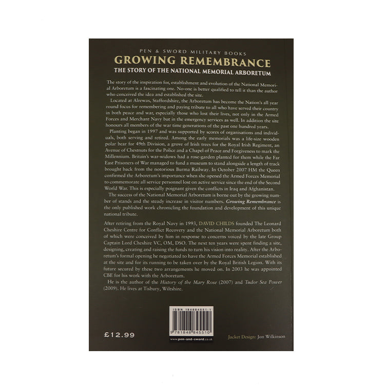 Back page of the book Growing Remembrance, by David Childs