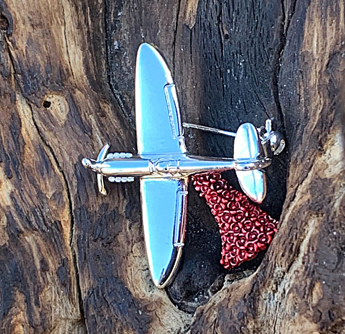 Spitfire poppy brooch