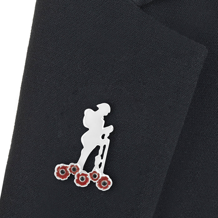 Poppy soldier brooch