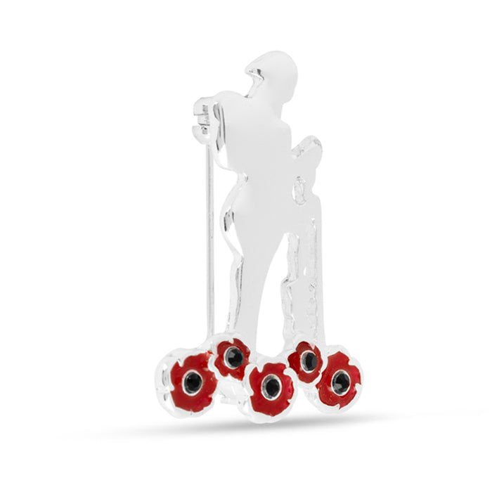 Poppy soldier brooch