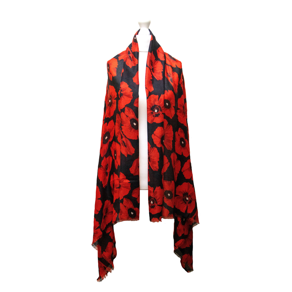 Red poppy and black scarf