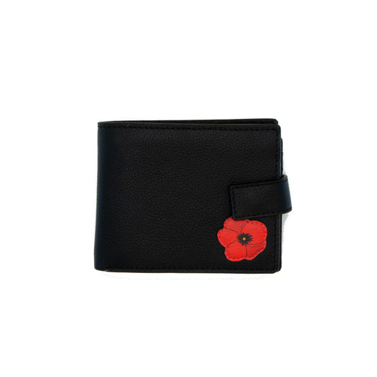 Black leather two fold wallet